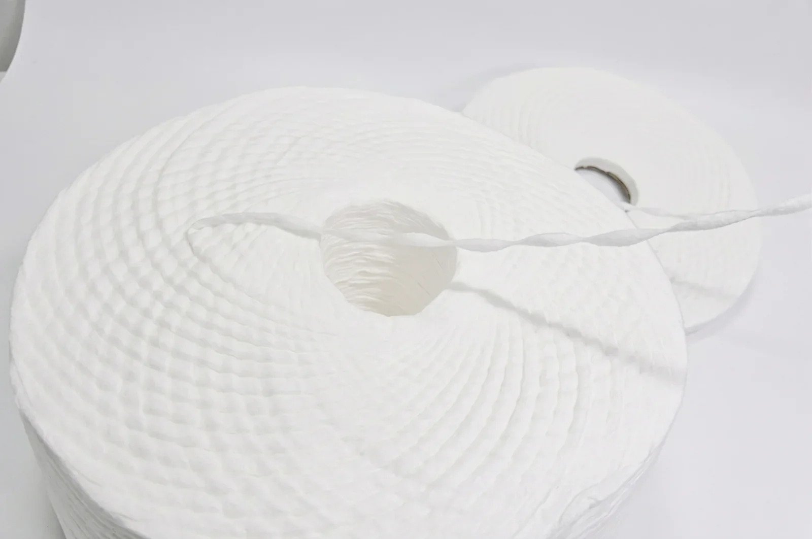 Cotton sliver coils ready for further processing