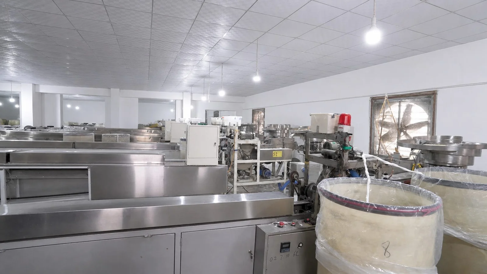 Cotton swab production machine at WJ Cotton factory