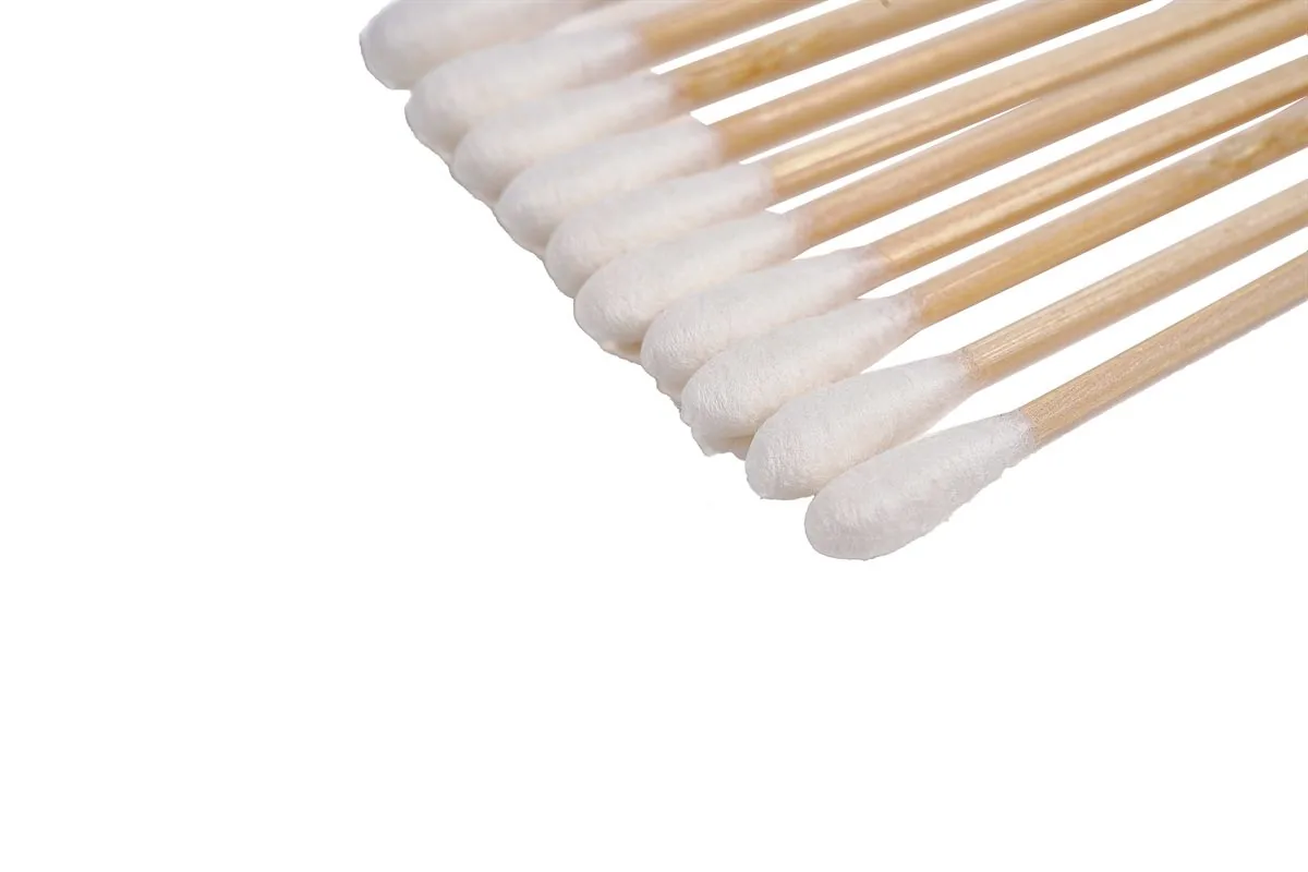 Finished cotton swabs with wooden sticks