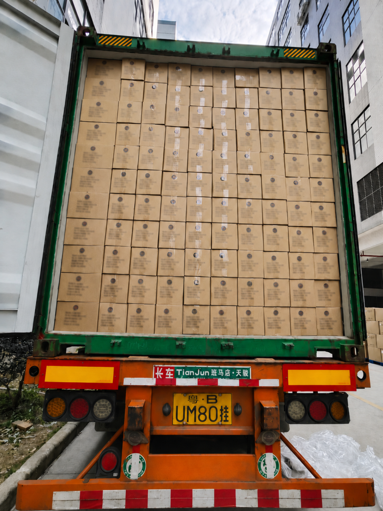 Full container loading of medical absorbent cotton products for international export - WJ Cotton factory