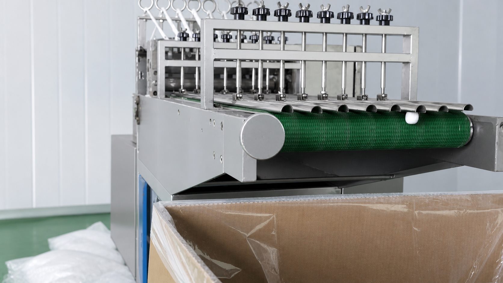 Cotton ball production machine at WJ Cotton factory