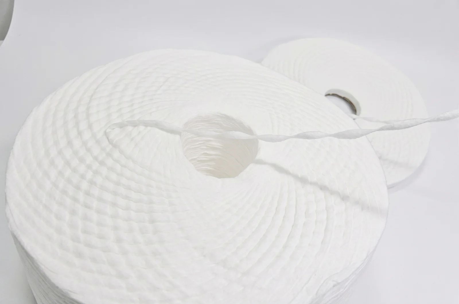 Cotton sliver coils ready for further processing