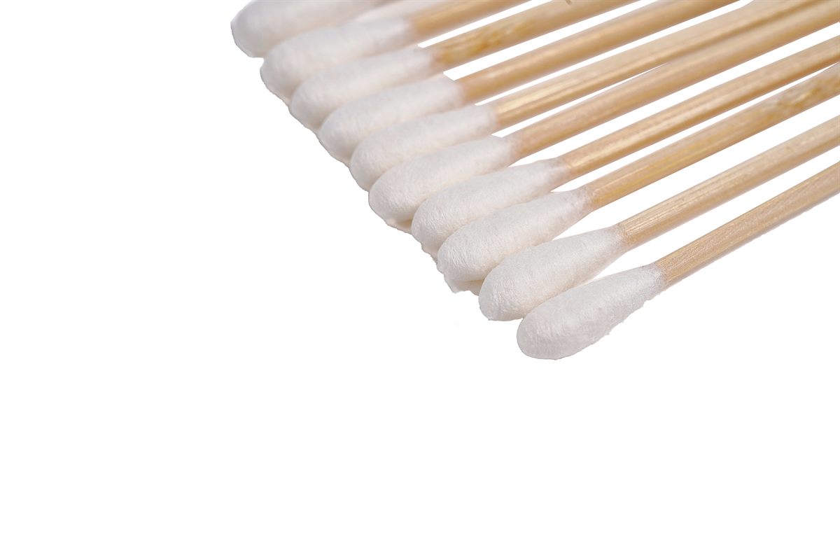 Cotton swabs with wooden sticks